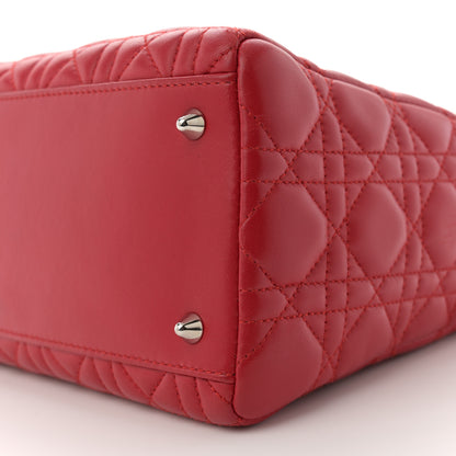 Christian Dior Lambskin Cannage Medium Lady Dior Red 10 of 11