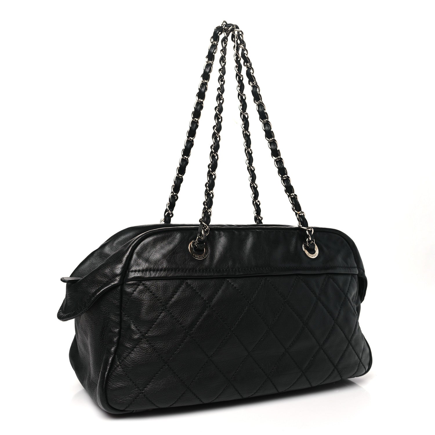 Chanel Calfskin Quilted Bowling Bag Black 3 of 10