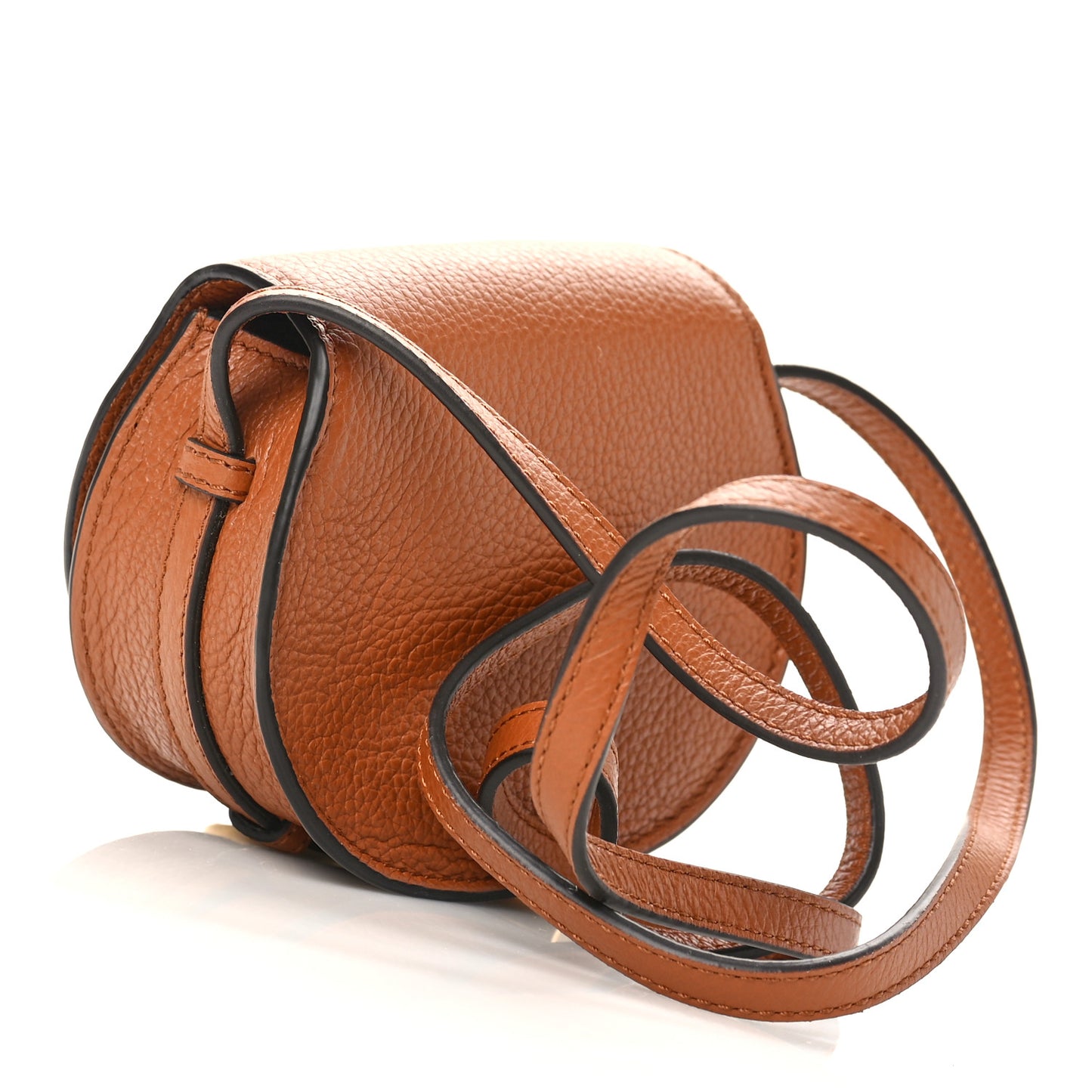 Calfskin Nano Marcie Saddle Bag Tan
