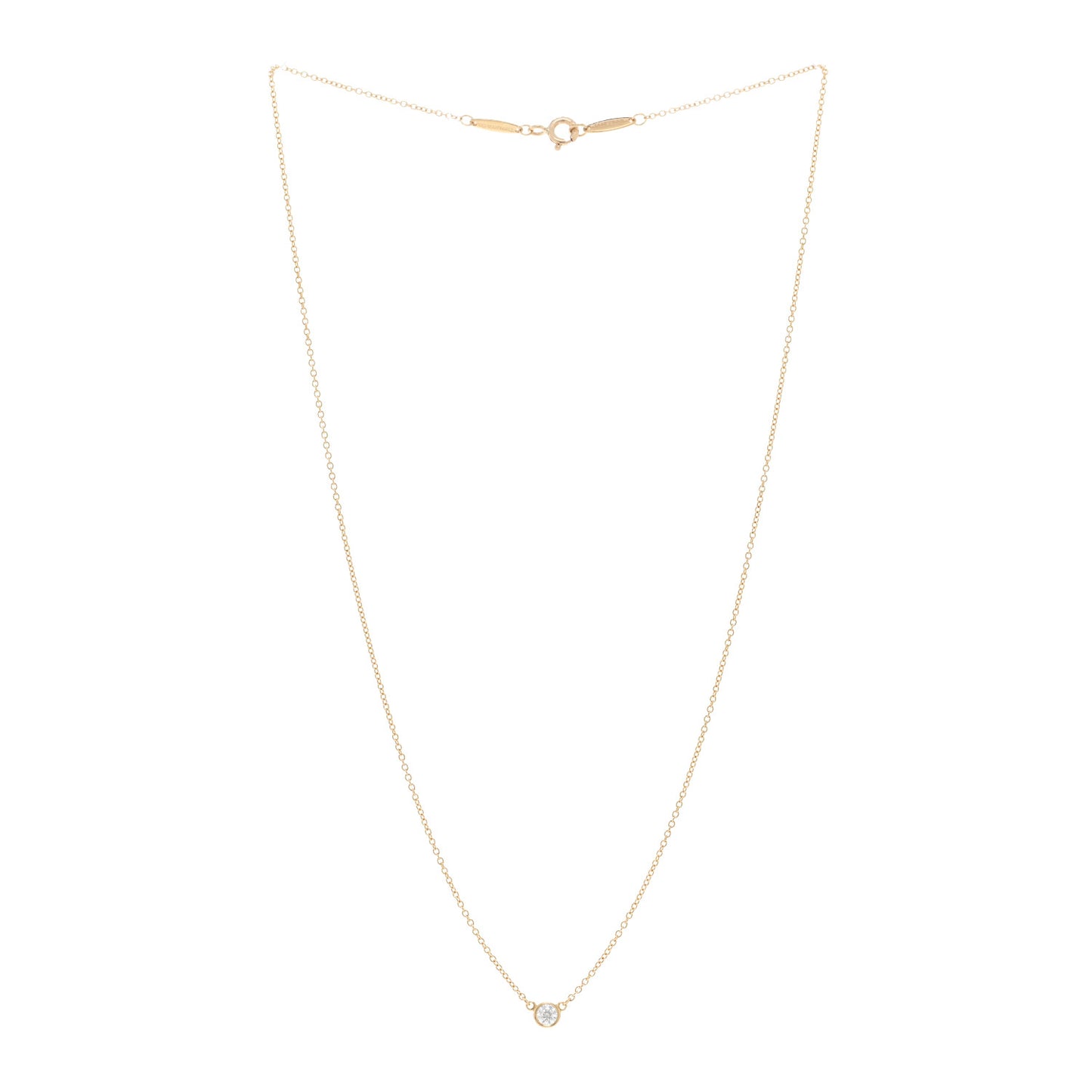18K Yellow Gold Diamond .14ct Elsa Peretti Diamonds by the Yard Pendant Necklace