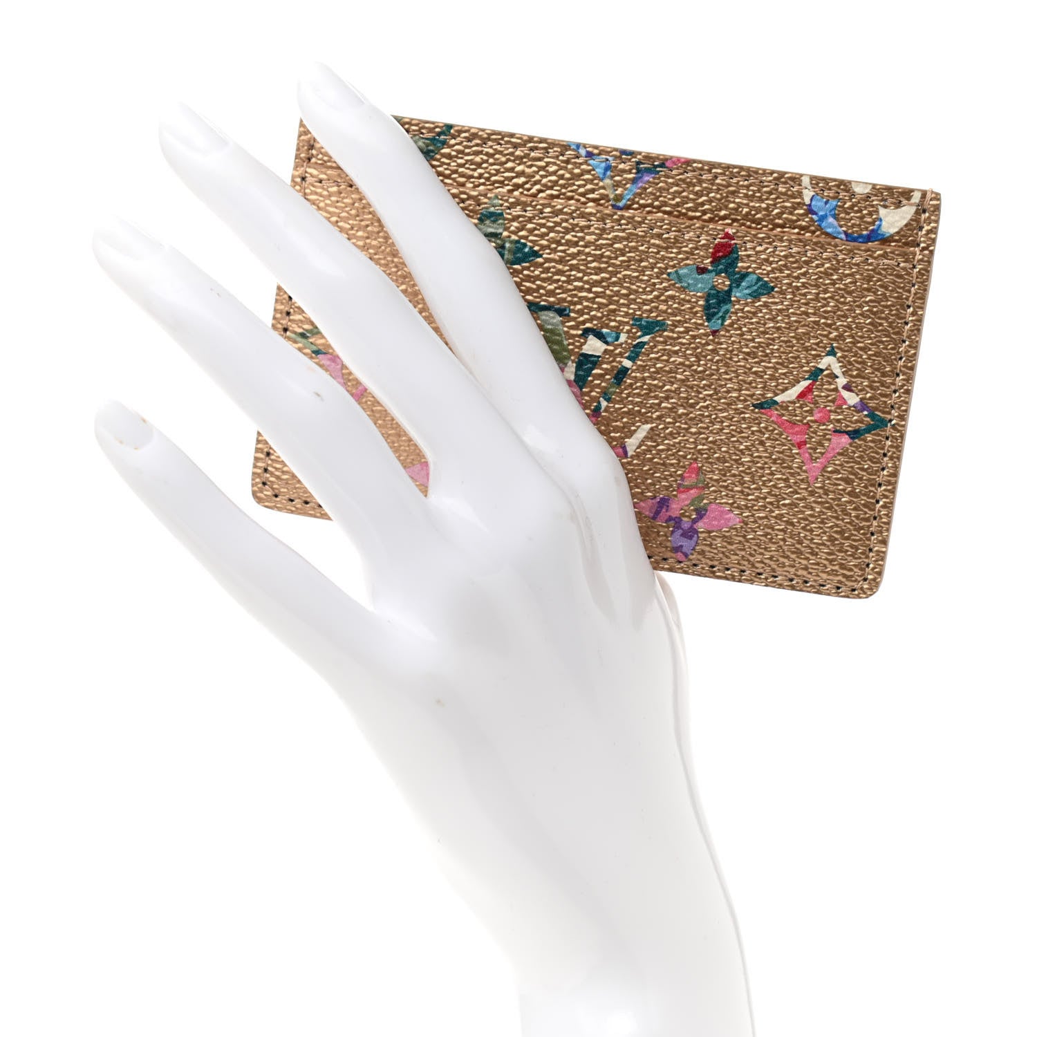 Louis Vuitton Metallic Monogram LV Garden Card Holder Gold 2 of 6