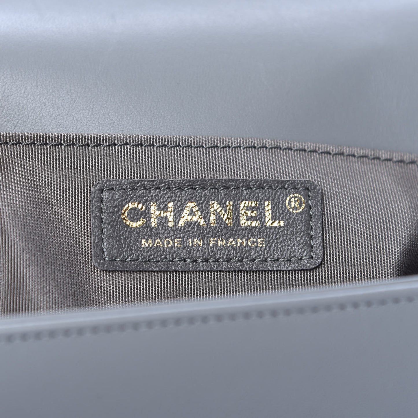 Lambskin Quilted Medium Boy Flap Grey