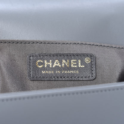 Chanel Lambskin Quilted Medium Boy Flap Grey 6 of 10