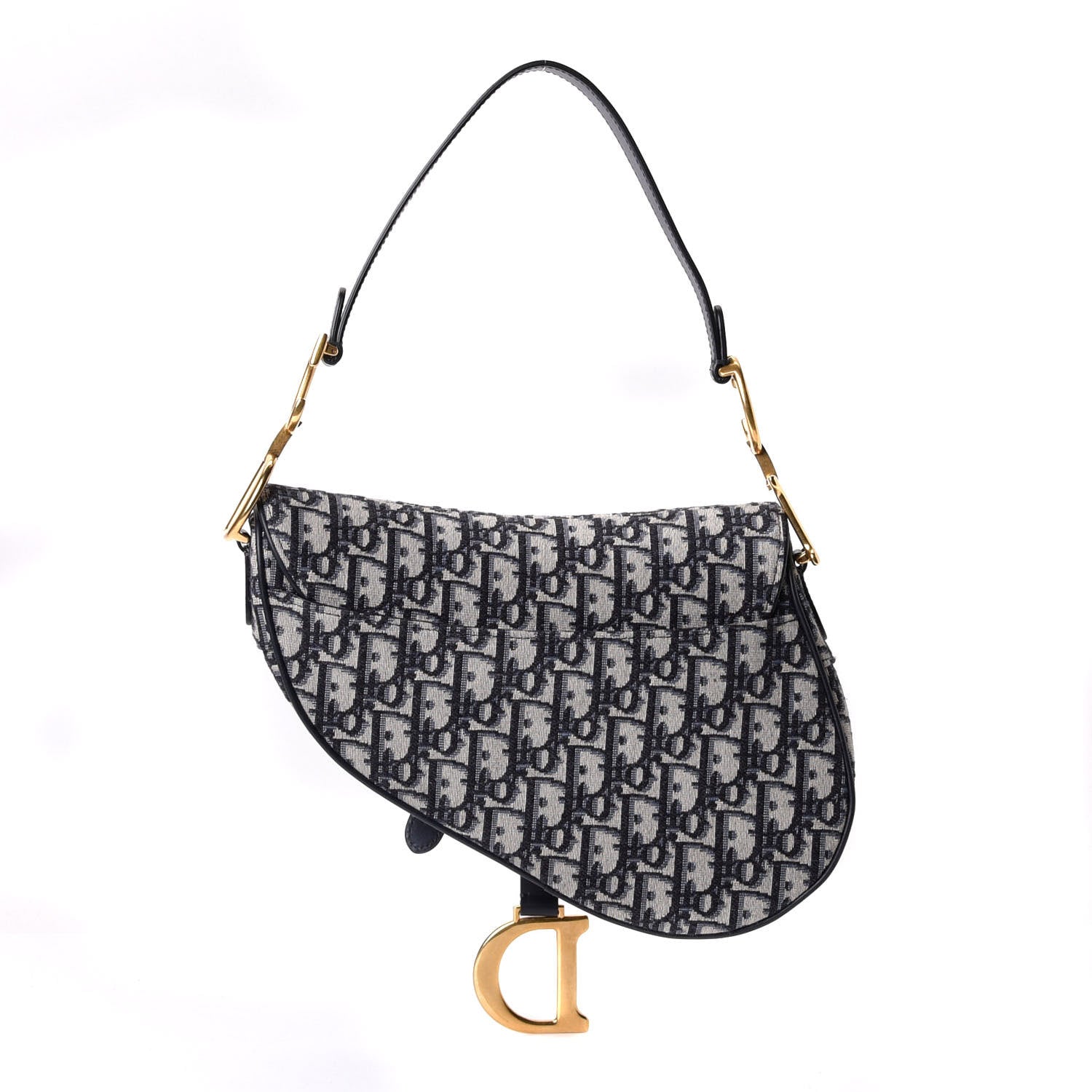 Christian Dior Oblique Saddle Bag Blue 2 of 6