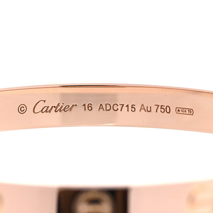 Cartier 18K Pink Gold LOVE Bracelet 16 5 of 8