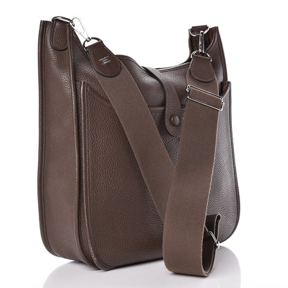 Hermes Taurillon Clemence Evelyne III GM Chocolate 3 of 11