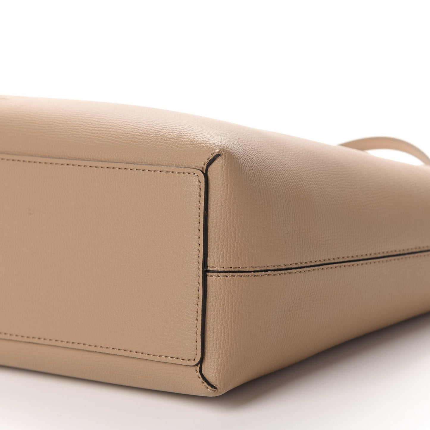 Grainy Calfskin Haymarket Check Medium Reversible Tote Camel