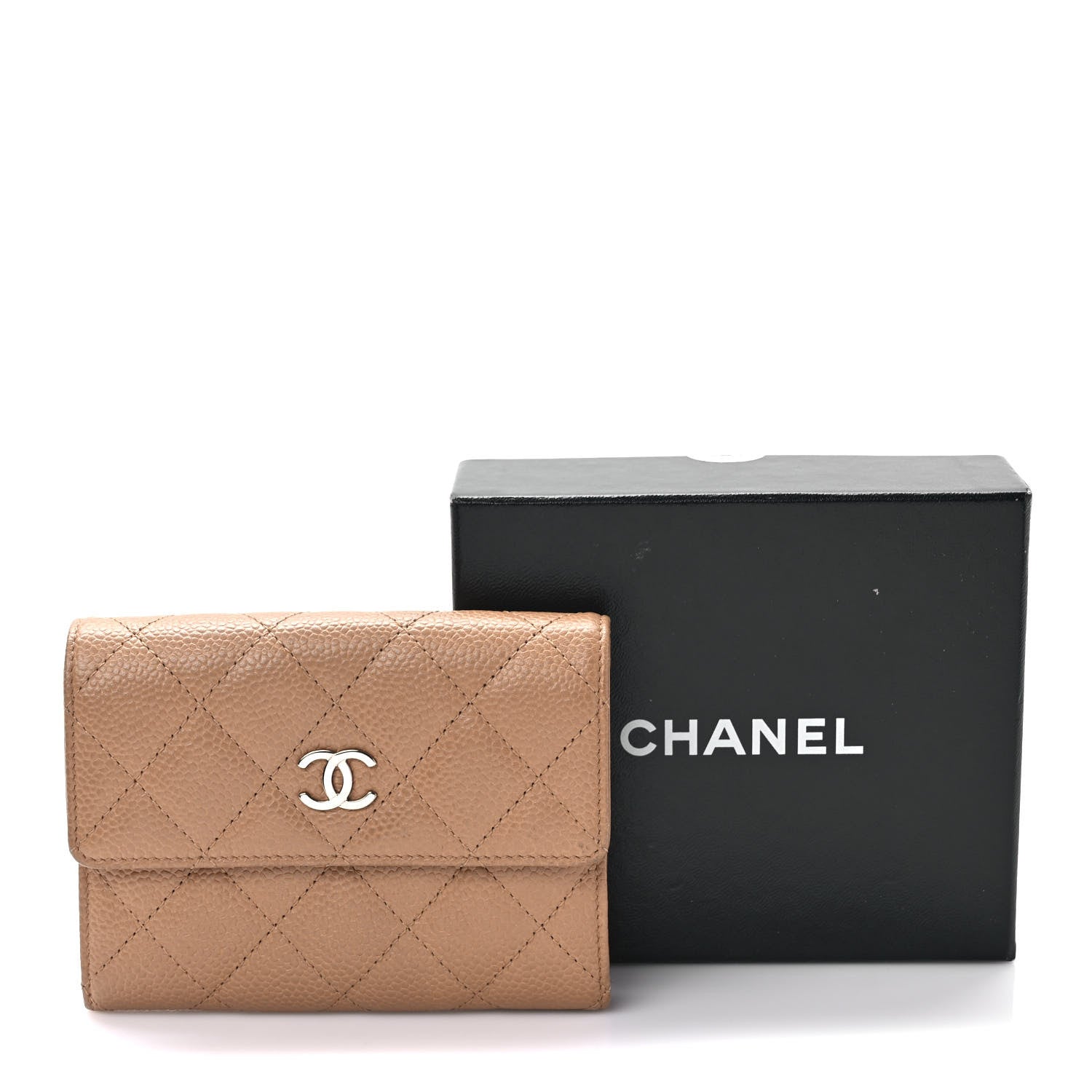 Chanel Caviar Quilted Flap Wallet Dark Beige 7 of 7