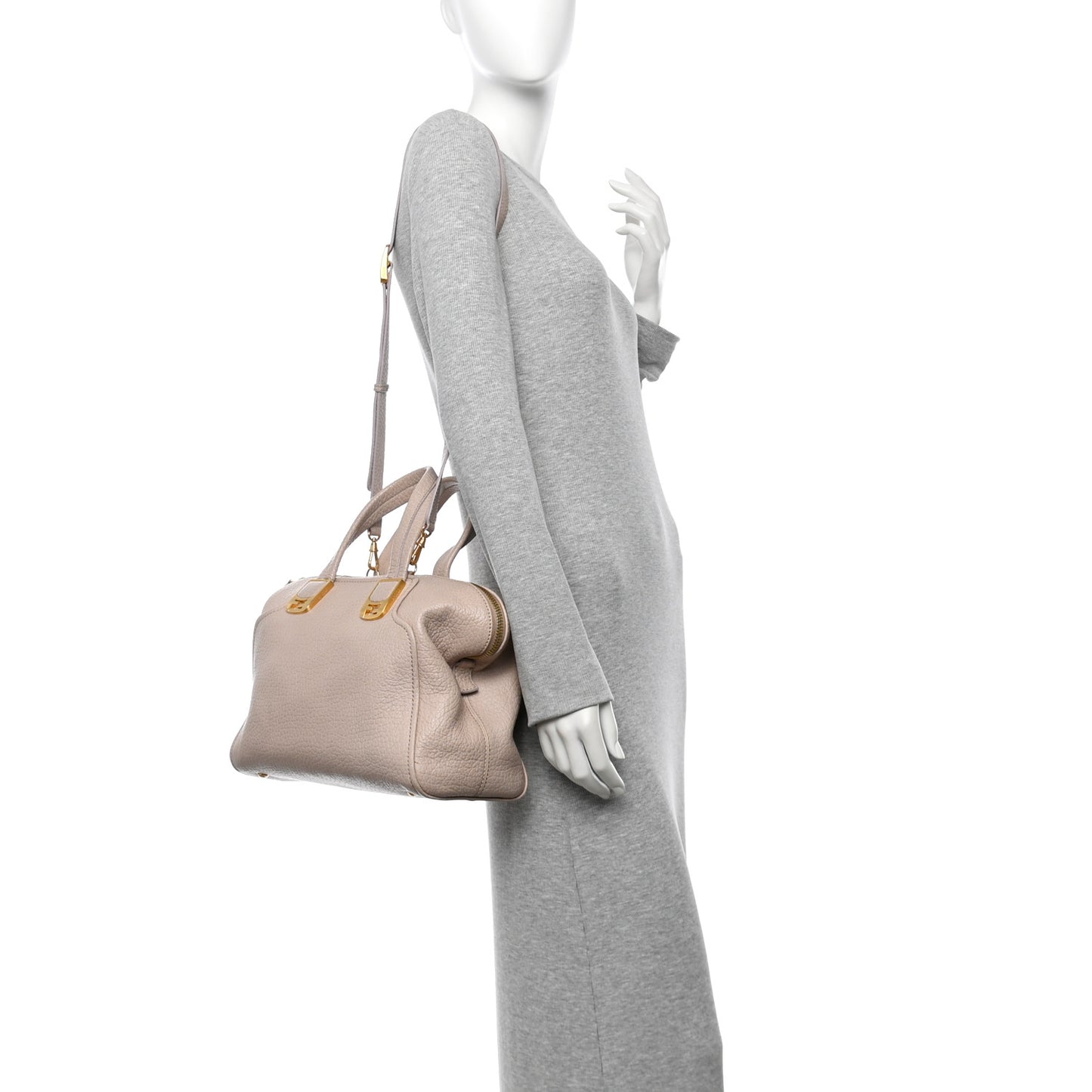 Pebbled Calfskin Small Chameleon Tote Cipria