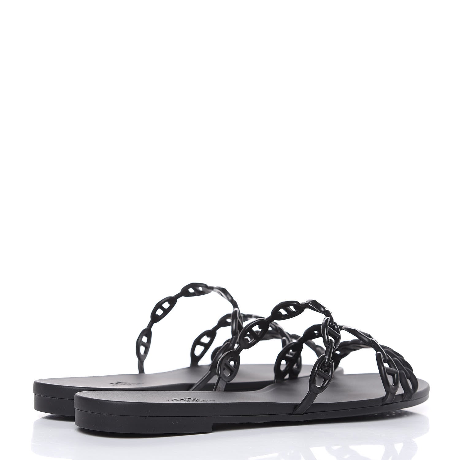 Hermes Rubber Chaine d'Ancre Rivage Sandals 39 Black 4 of 8