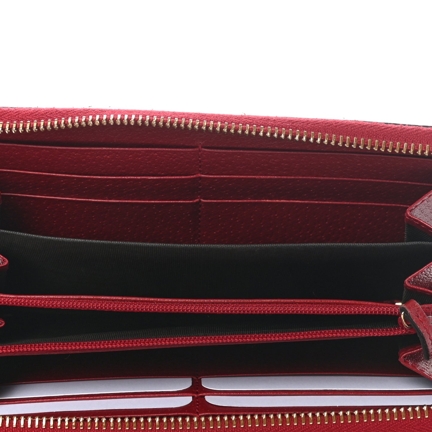 GG Supreme Monogram Tian Zip Around Wallet Beige Multicolor Red