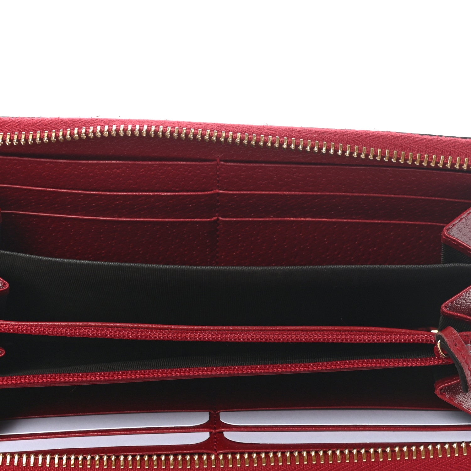 Gucci GG Supreme Monogram Tian Zip Around Wallet Beige Multicolor Red 5 of 10