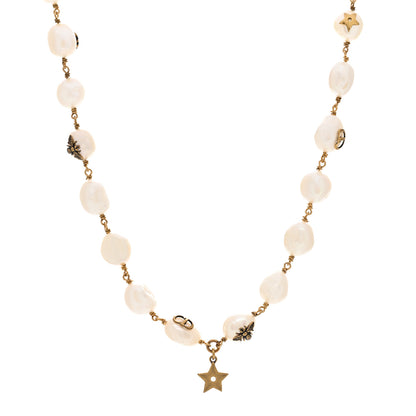 Christian Dior Pearl Star Choker Necklace Gold 1 of 5