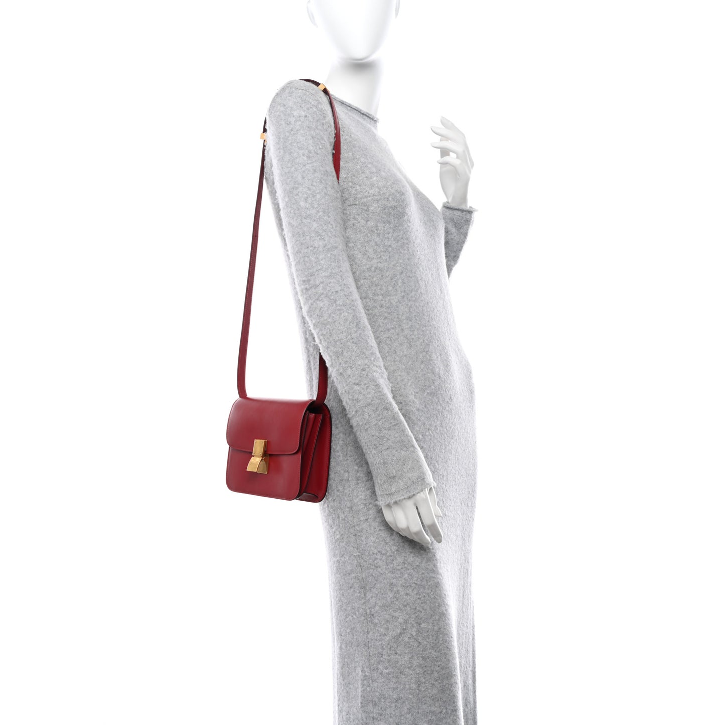 Box Calfskin Teen Classic Box Flap Bag Red