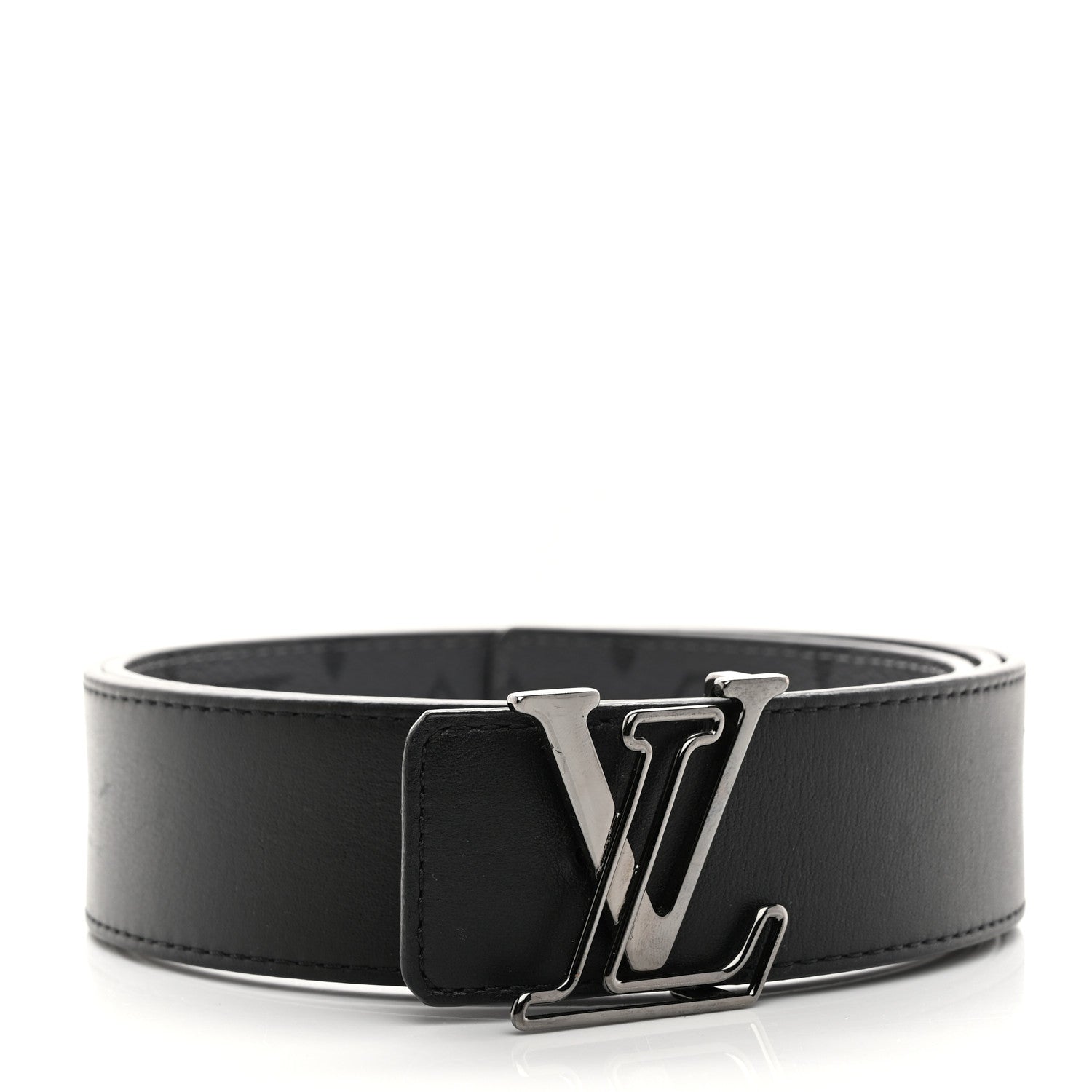 Louis Vuitton Monogram Eclipse Taigarama 40mm LV Initiales Reversible Belt 95 38 Black 2 of 6