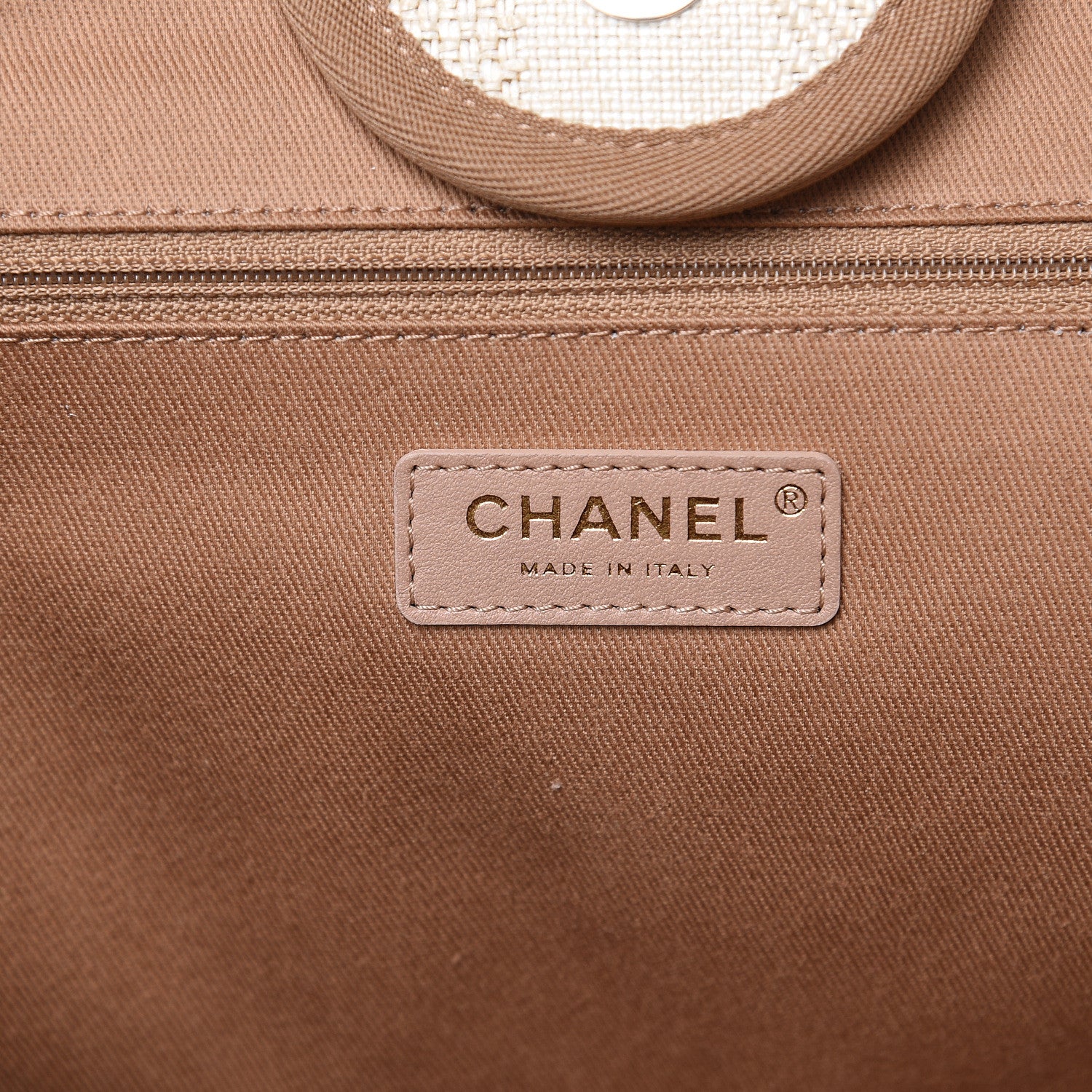 Chanel Straw Raffia Calfskin Striped Large Deauville Tote Beige 6 of 10