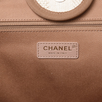 Chanel Straw Raffia Calfskin Striped Large Deauville Tote Beige 6 of 10