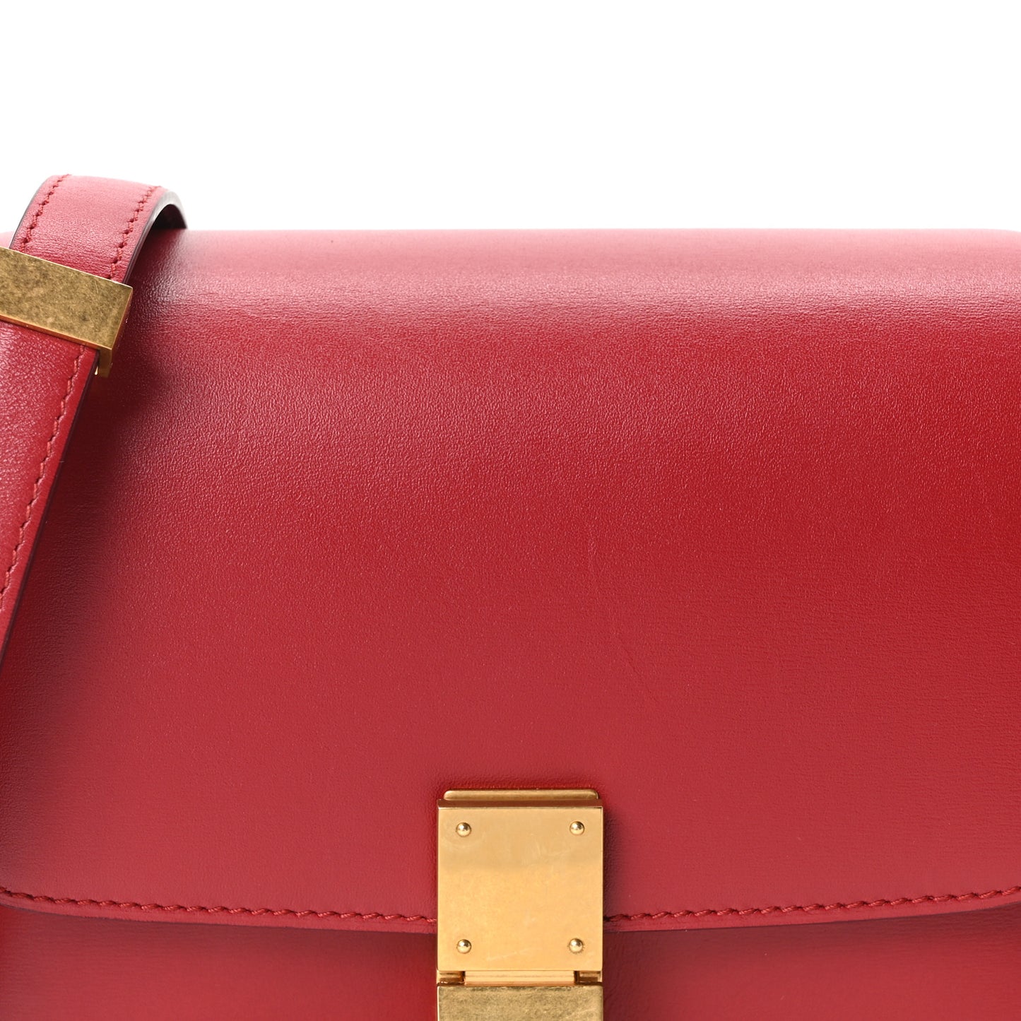 Smooth Calfskin Small Classic Box Flap Bag Red
