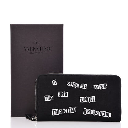 Valentino Garavani X JAMIE REID Cotton Canvas Zip Around Wallet Black 9 of 9