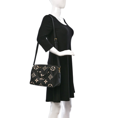 Louis Vuitton Empreinte Monogram Giant Speedy Bandouliere 25 Black Beige 2 of 9