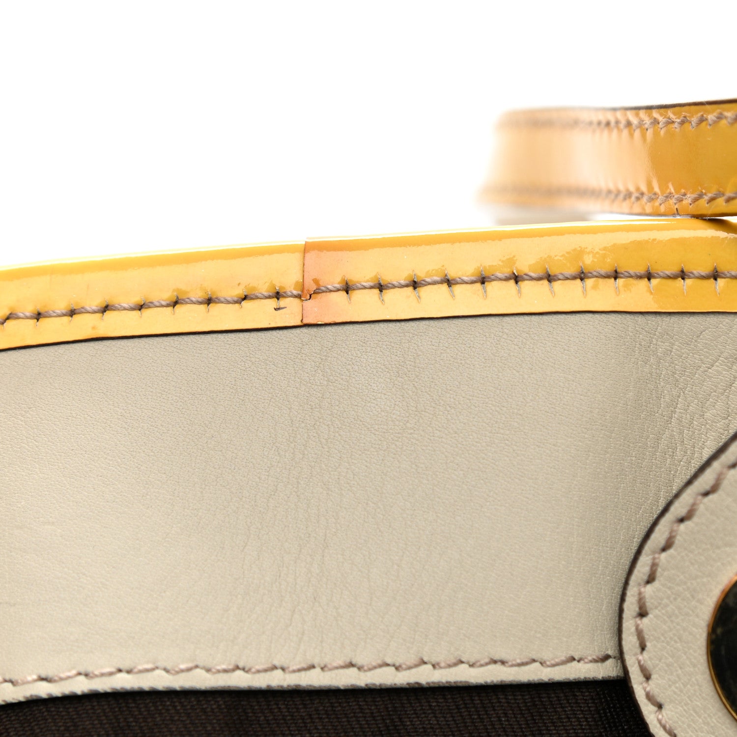 Gucci GG Monogram Patent Oliver Pug Tote Yellow Beige 8 of 12