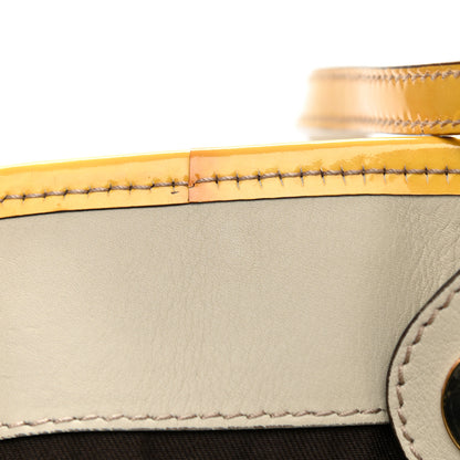 Gucci GG Monogram Patent Oliver Pug Tote Yellow Beige 8 of 12