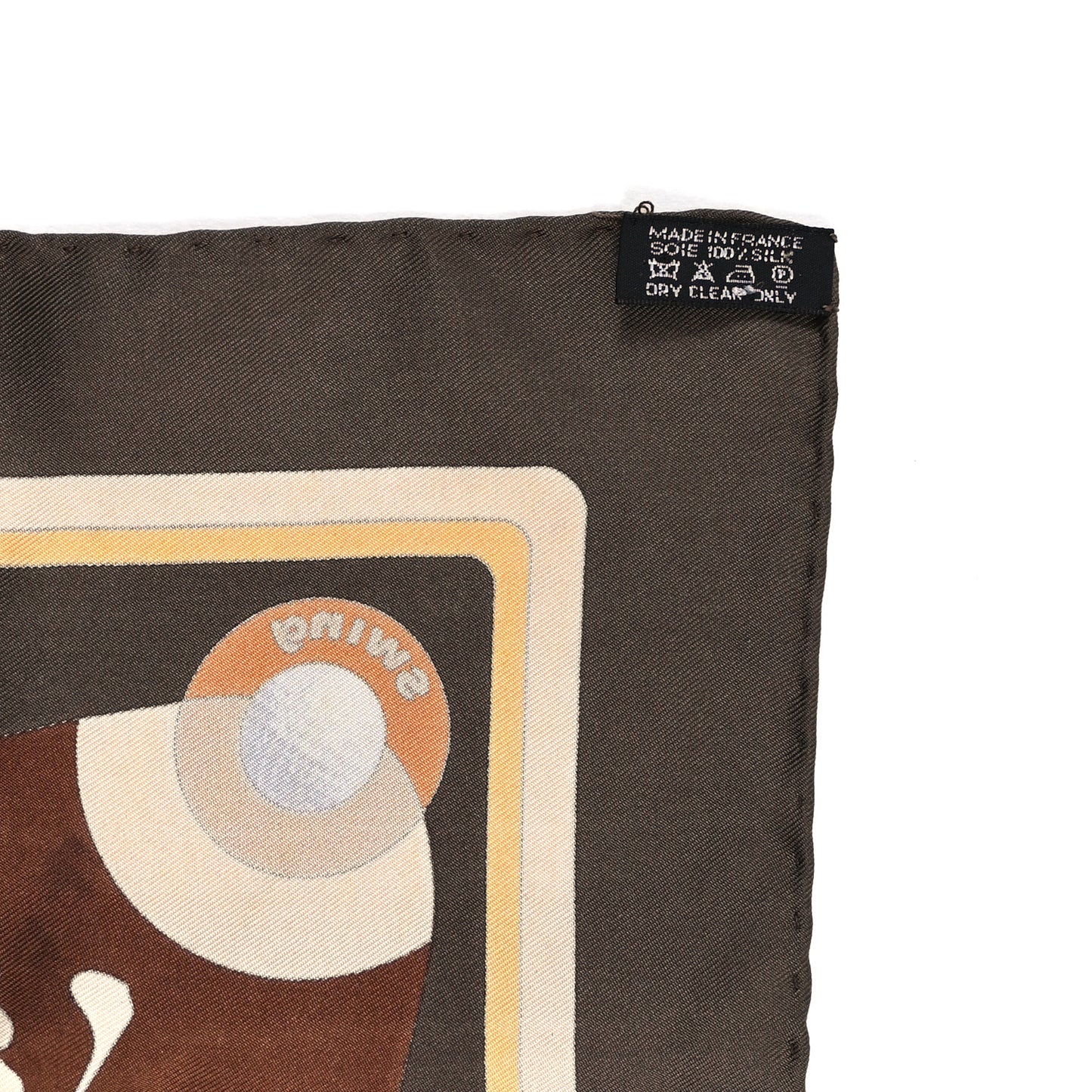 Silk Swing Pocket Square Scarf 45 Chocolate Beige
