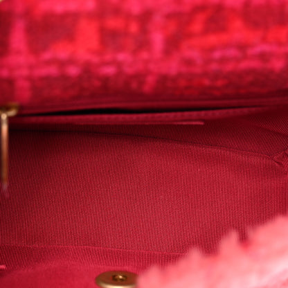 Chanel Shearling Tweed Quilted Mini Square Flap Bag Pink 6 of 10