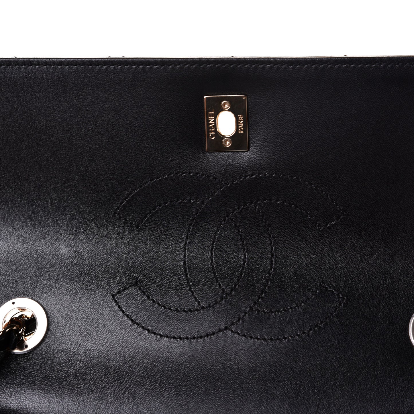 Lambskin Quilted Small Trendy CC Dual Handle Flap Bag Black