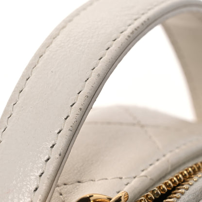 Chanel Lambskin Quilted Mini Chic Riviera Top Handle Vanity Case White 14 of 15