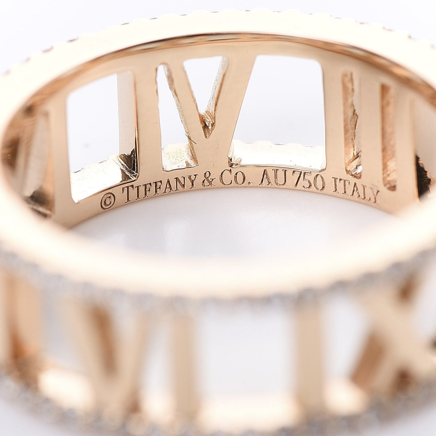 18K Rose Gold Diamond Atlas Open Pave Ring 51 5.75