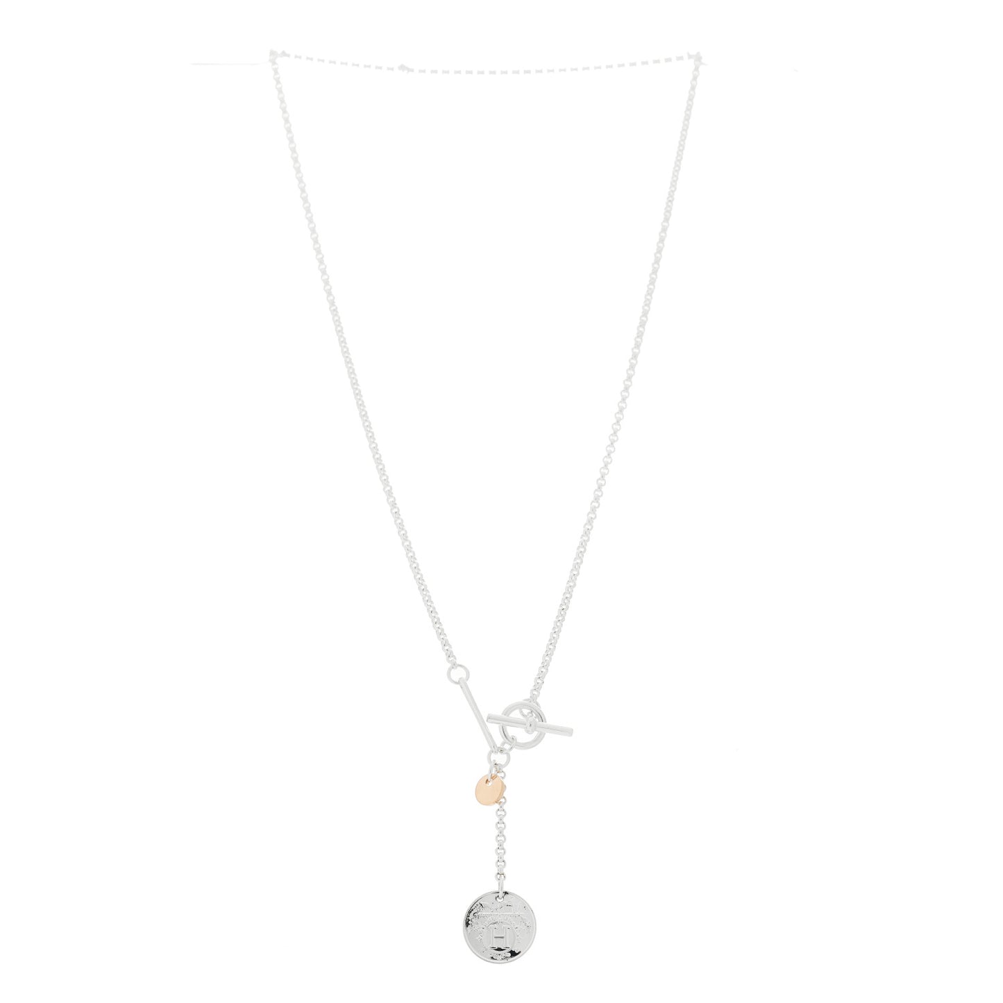 Sterling Silver 18K Rose Gold PM Ex-Libris Pendant Necklace