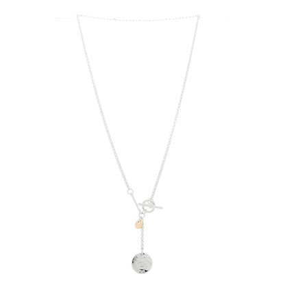 Hermes Sterling Silver 18K Rose Gold PM Ex-Libris Pendant Necklace 3 of 5