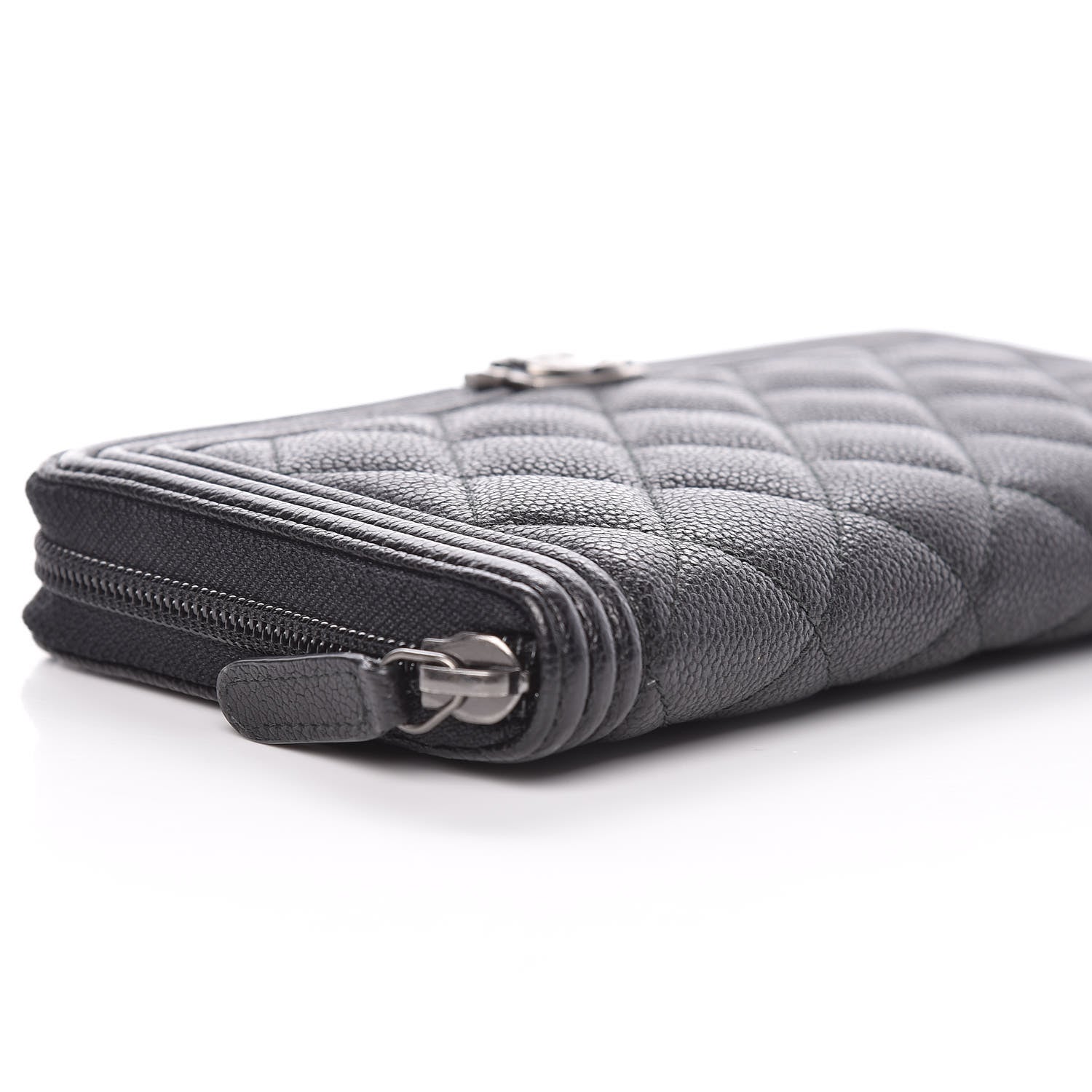 Chanel Caviar Quilted Boy Long Zip Around Wallet Black 11 of 12