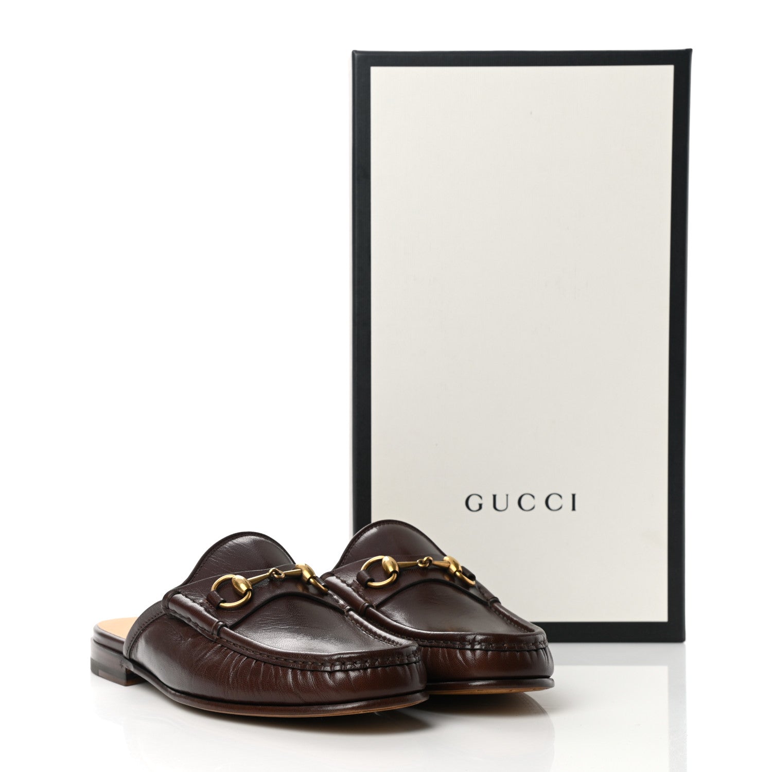 Gucci Calfskin Mens Princetown Slippers 7.5 Fondente Brown 9 of 9