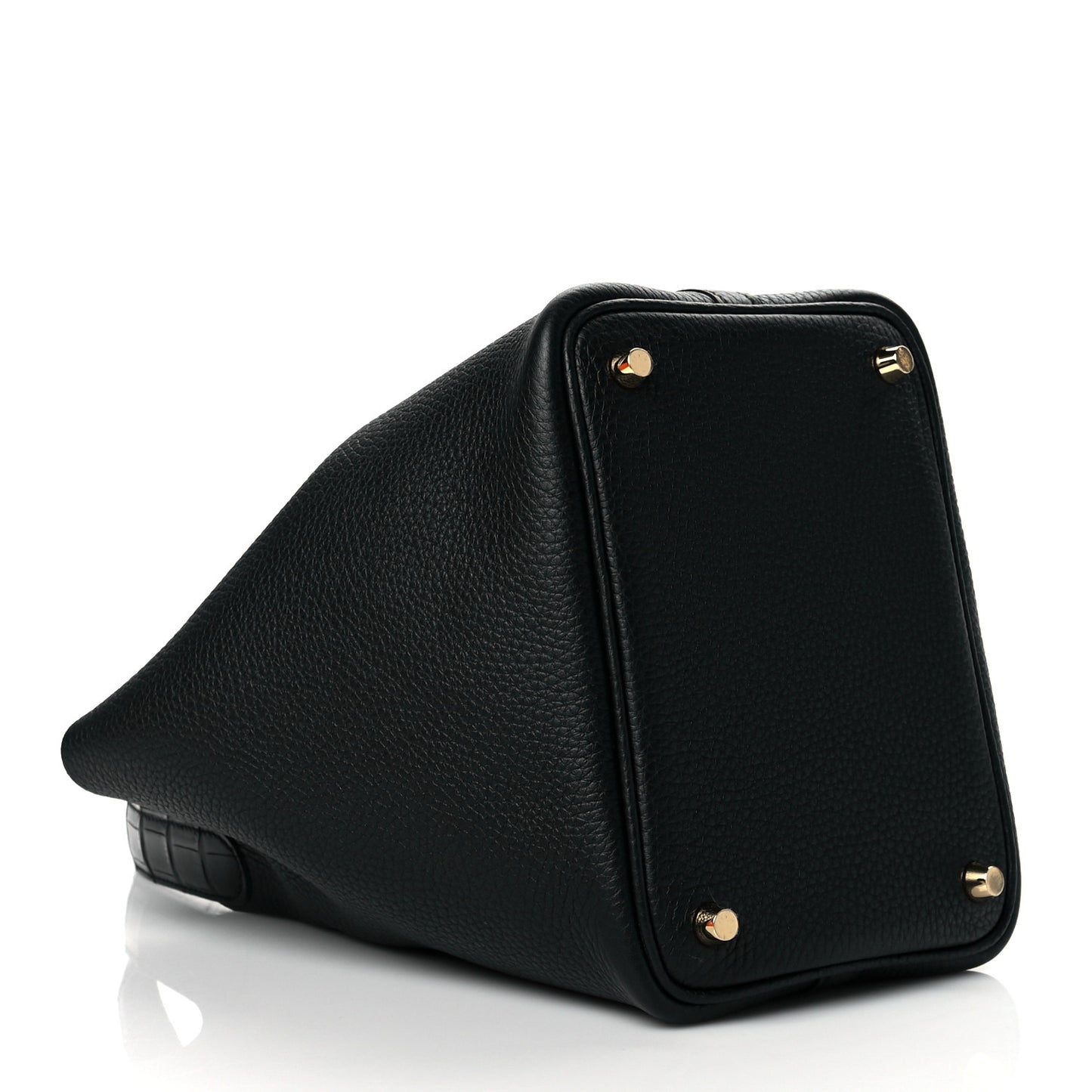 Taurillon Clemence Matte Alligator Picotin Lock Touch 18 PM Black
