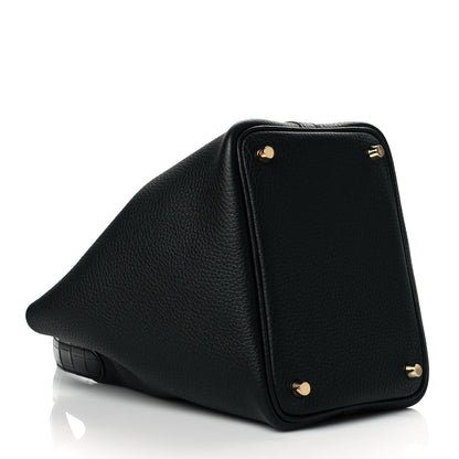 Hermes Taurillon Clemence Matte Alligator Picotin Lock Touch 18 PM Black 4 of 11