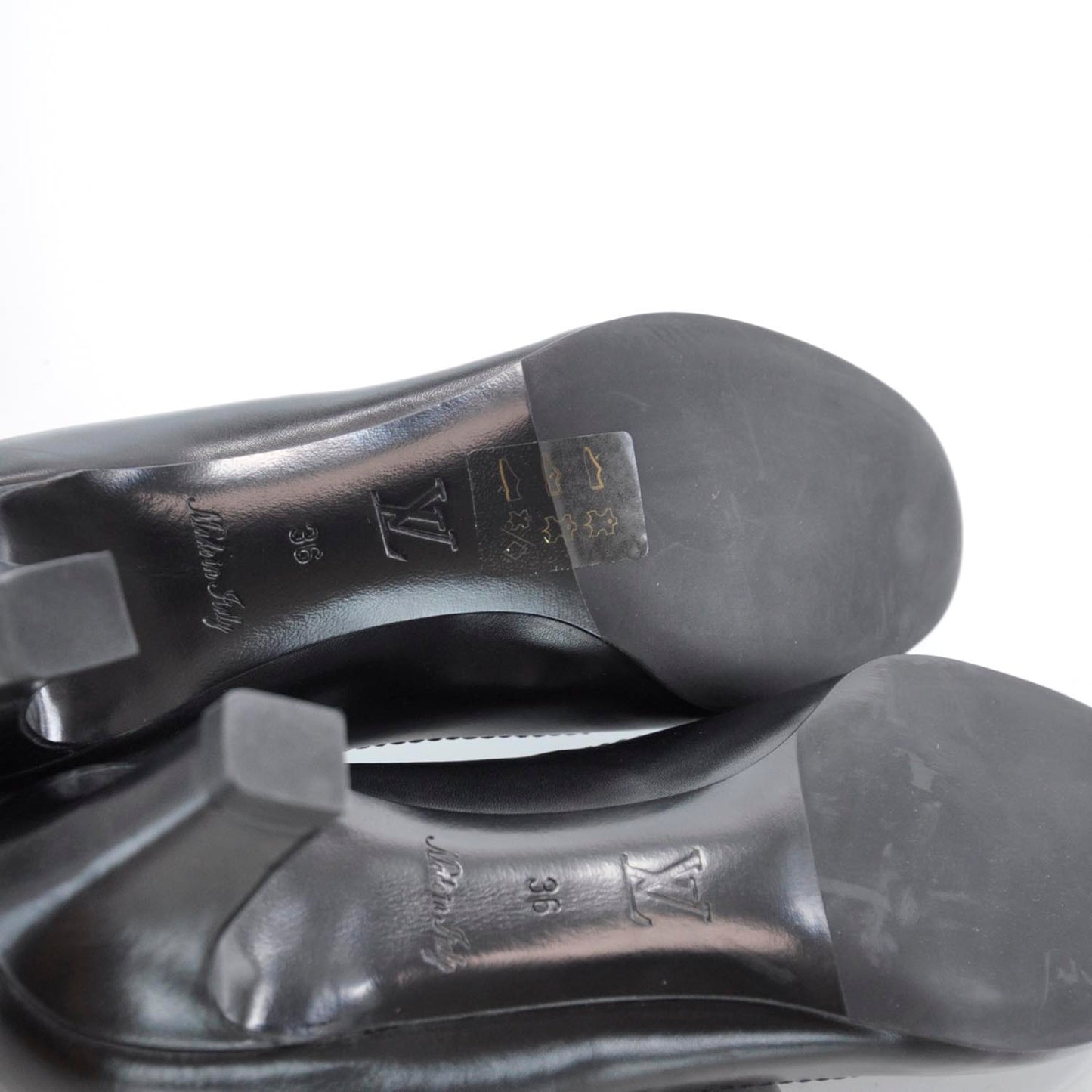 Leather Bow Heels 36 Black