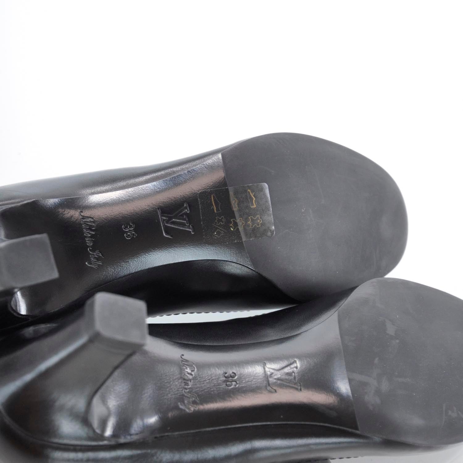 Louis Vuitton Leather Bow Heels 36 Black 6 of 7