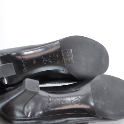 Louis Vuitton Leather Bow Heels 36 Black 6 of 7