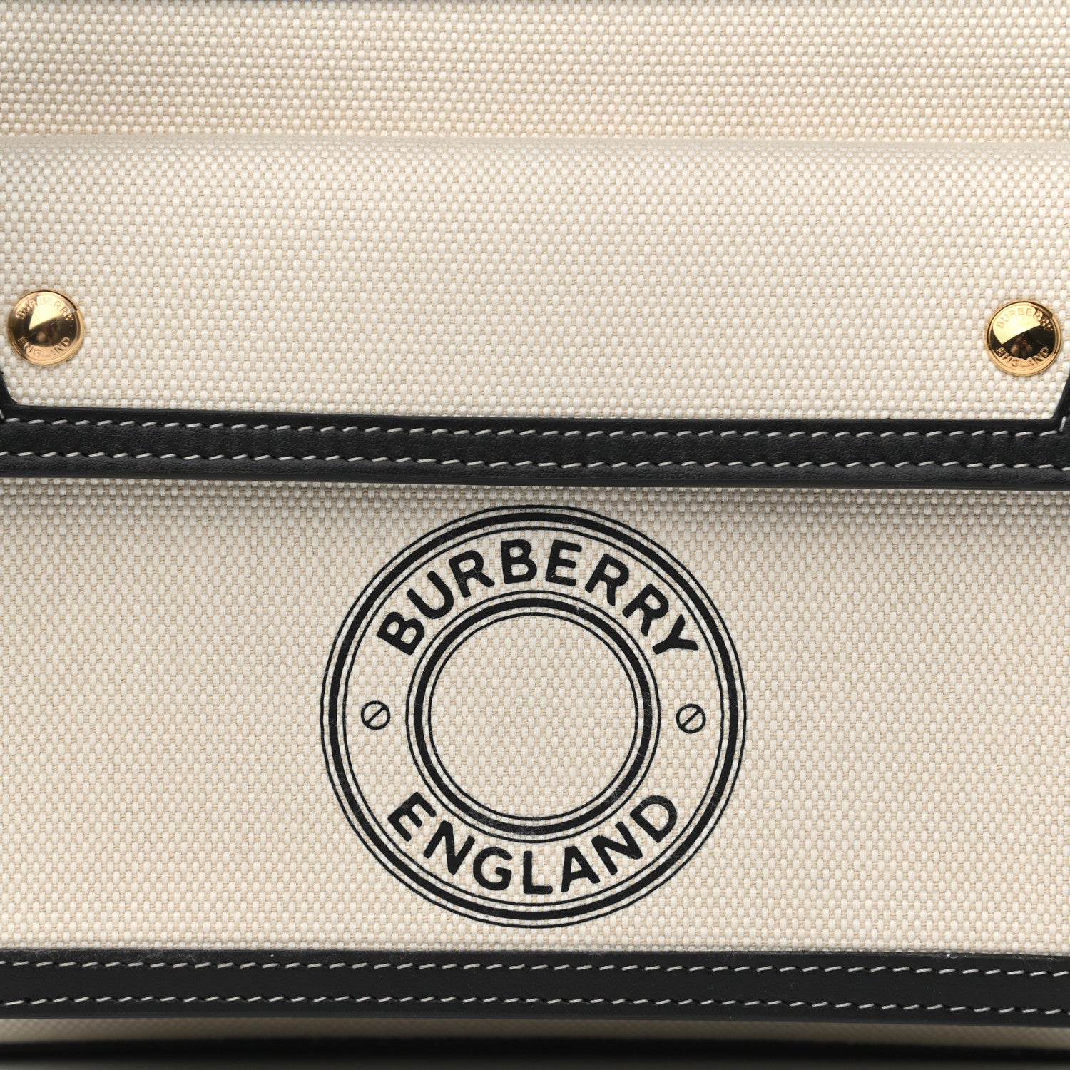 Burberry Canvas Smooth Calfskin Two Tone Mini Pocket Bag Black 6 of 8