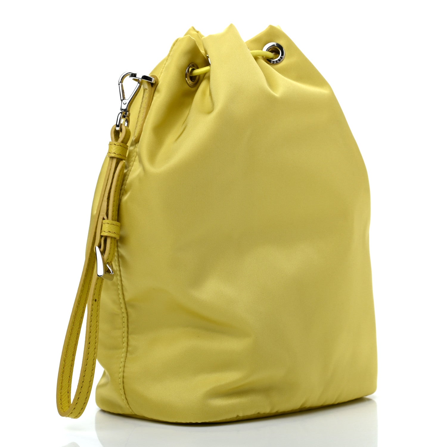 Prada Saffiano Tessuto Nylon Bucket Wristlet Girasole 3 of 10