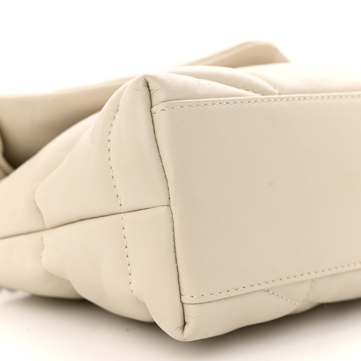 Lambskin Quilted Toy Loulou Puffer Monogram Chain Satchel Crema Soft