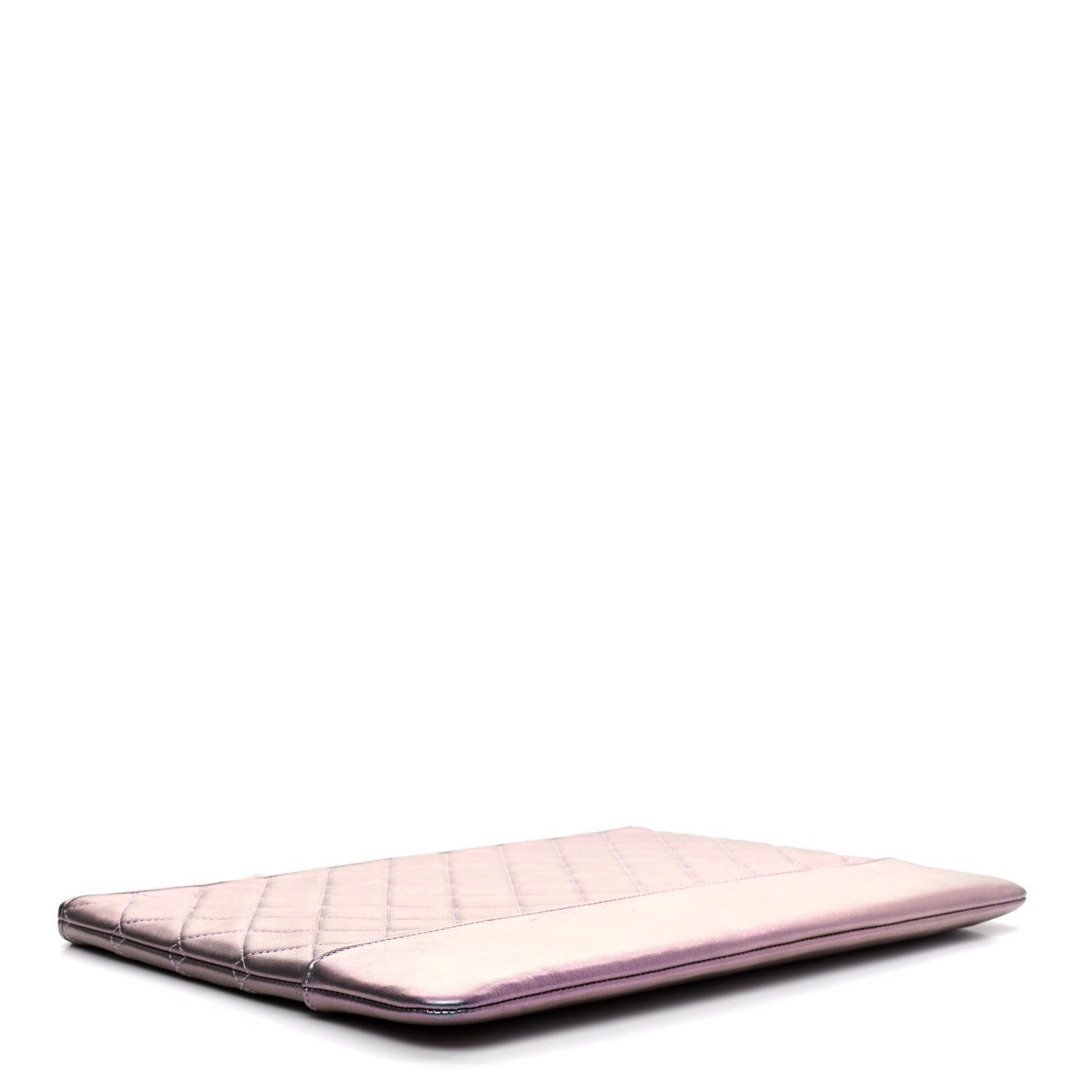 Chanel Iridescent Lambskin Quilted Large Gabrielle Cosmetic Case Light Purple 5 of 8