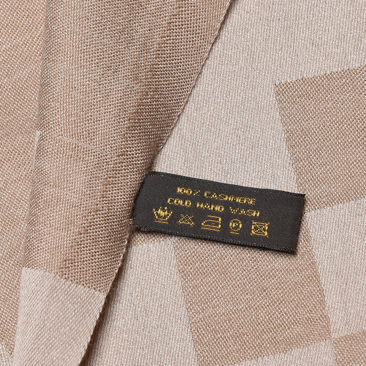 Cashmere Damier Shawl Beige