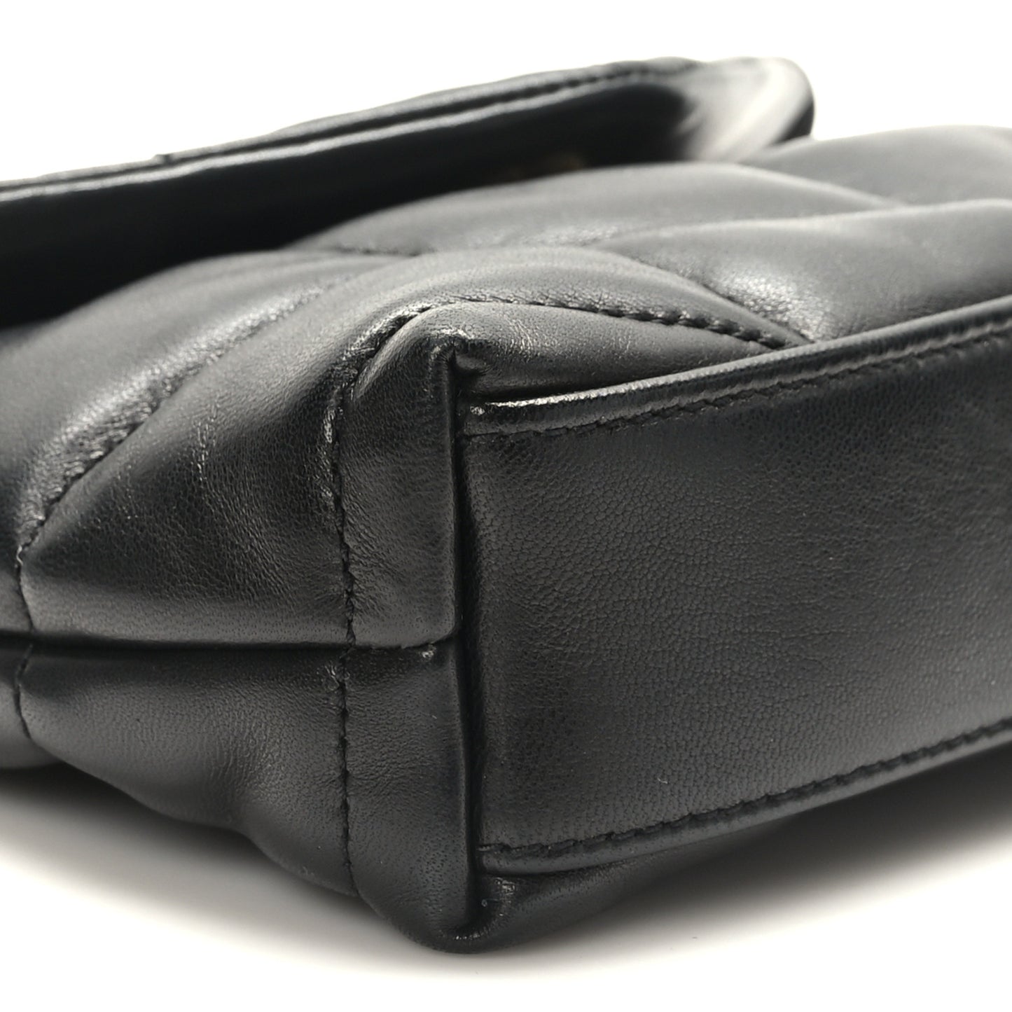 Lambskin Monogram Loulou Puffer Pouch Clutch Black