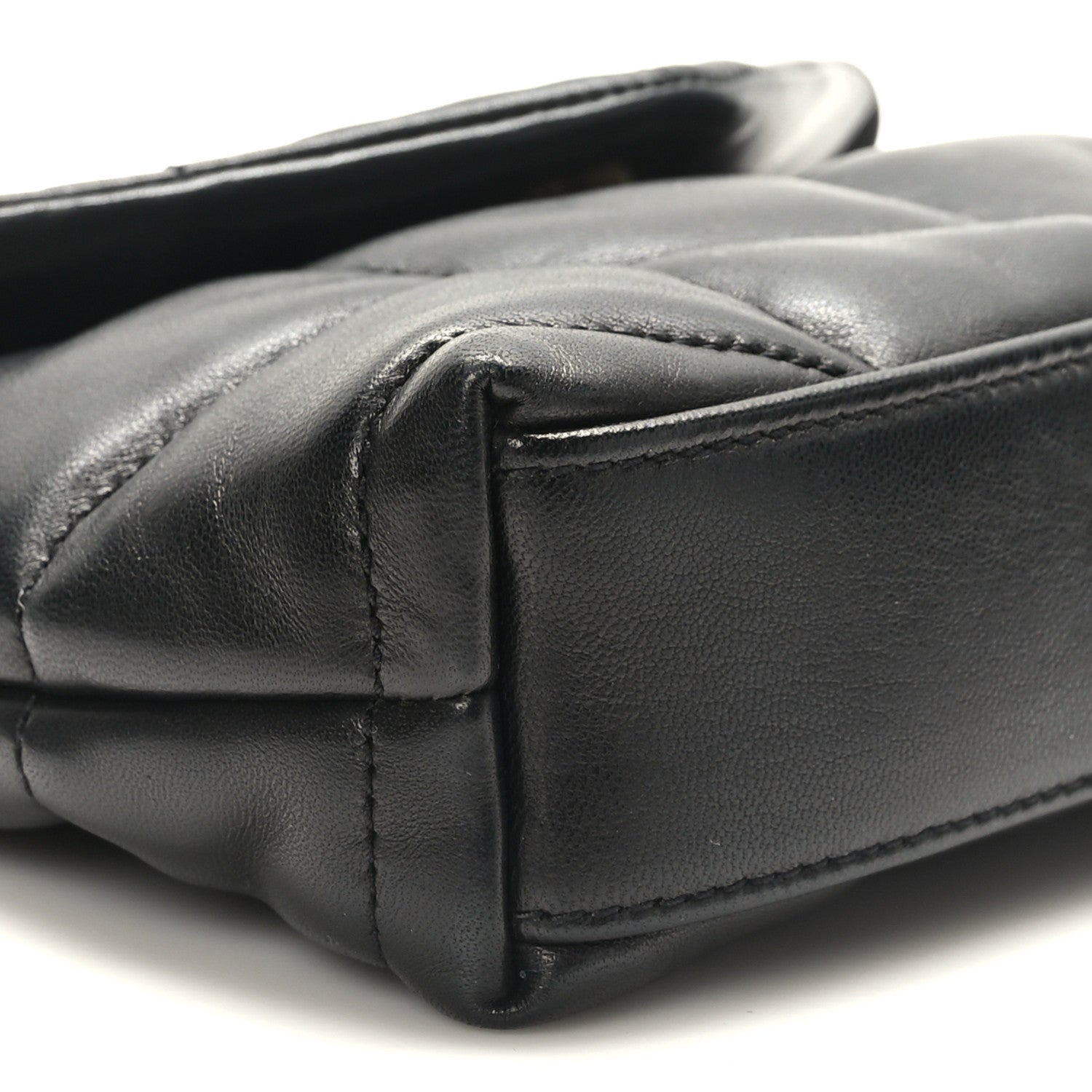 Saint Laurent Lambskin Monogram Loulou Puffer Pouch Clutch Black 8 of 10