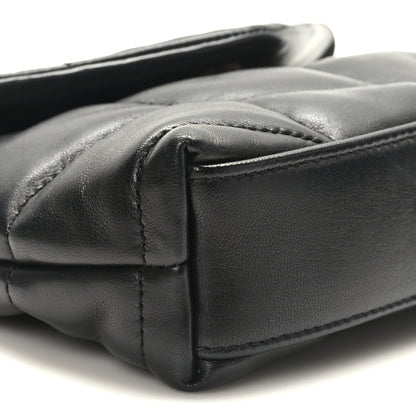 Saint Laurent Lambskin Monogram Loulou Puffer Pouch Clutch Black 8 of 10