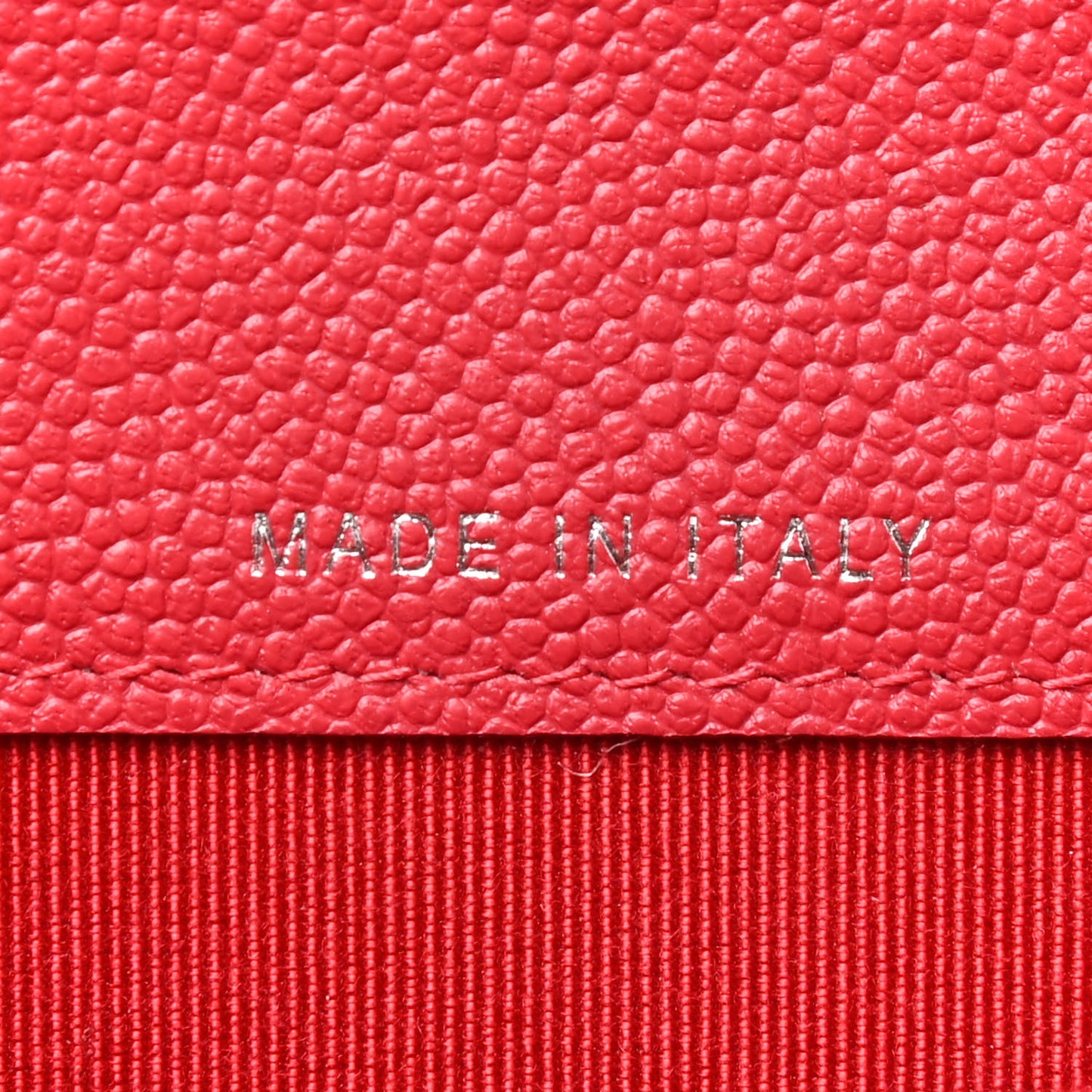 Caviar Chevron Quilted Flap Card Holder Red