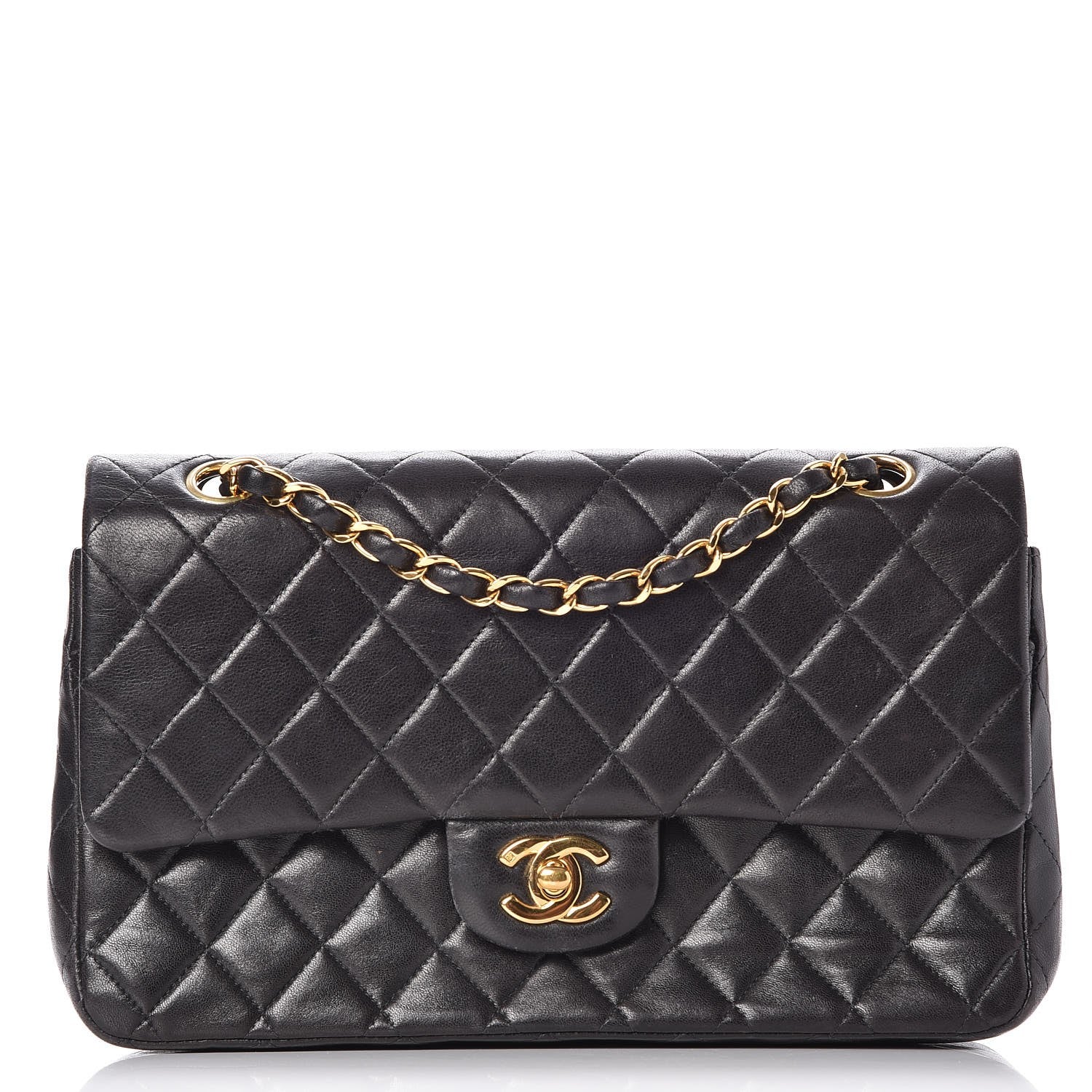 Chanel Lambskin Quilted Medium Double Flap Black 1 of 8